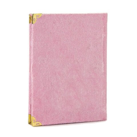 Hediyelik Kadife Kaplı Yasin 128 sayfa - 14x7cm 10 adet Pembe