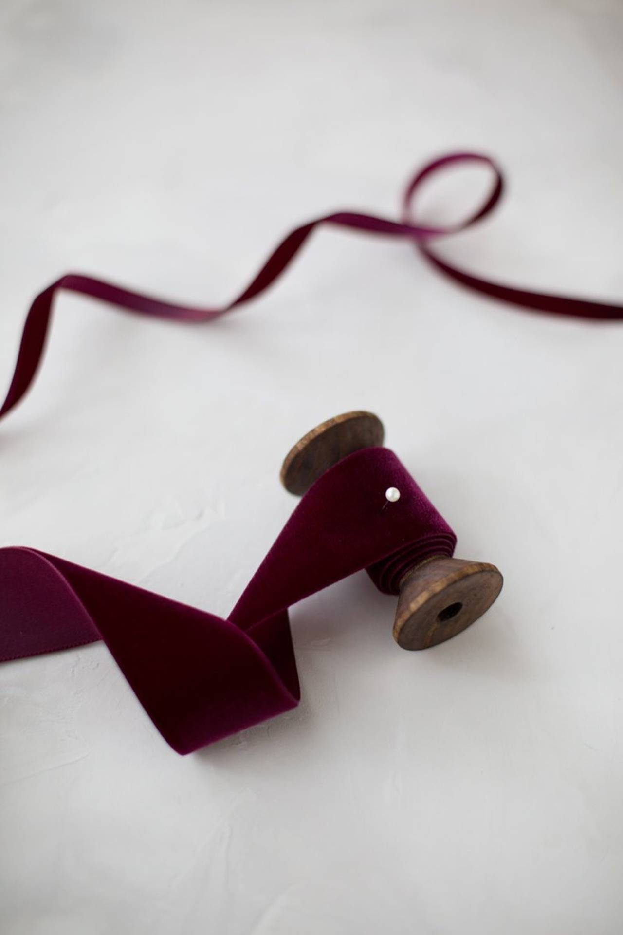 2cm Kadife Kurdele - 5m Bordo