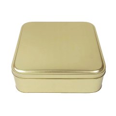 Metal Madlen Çikolata Kutusu Kare Altın - 500gr