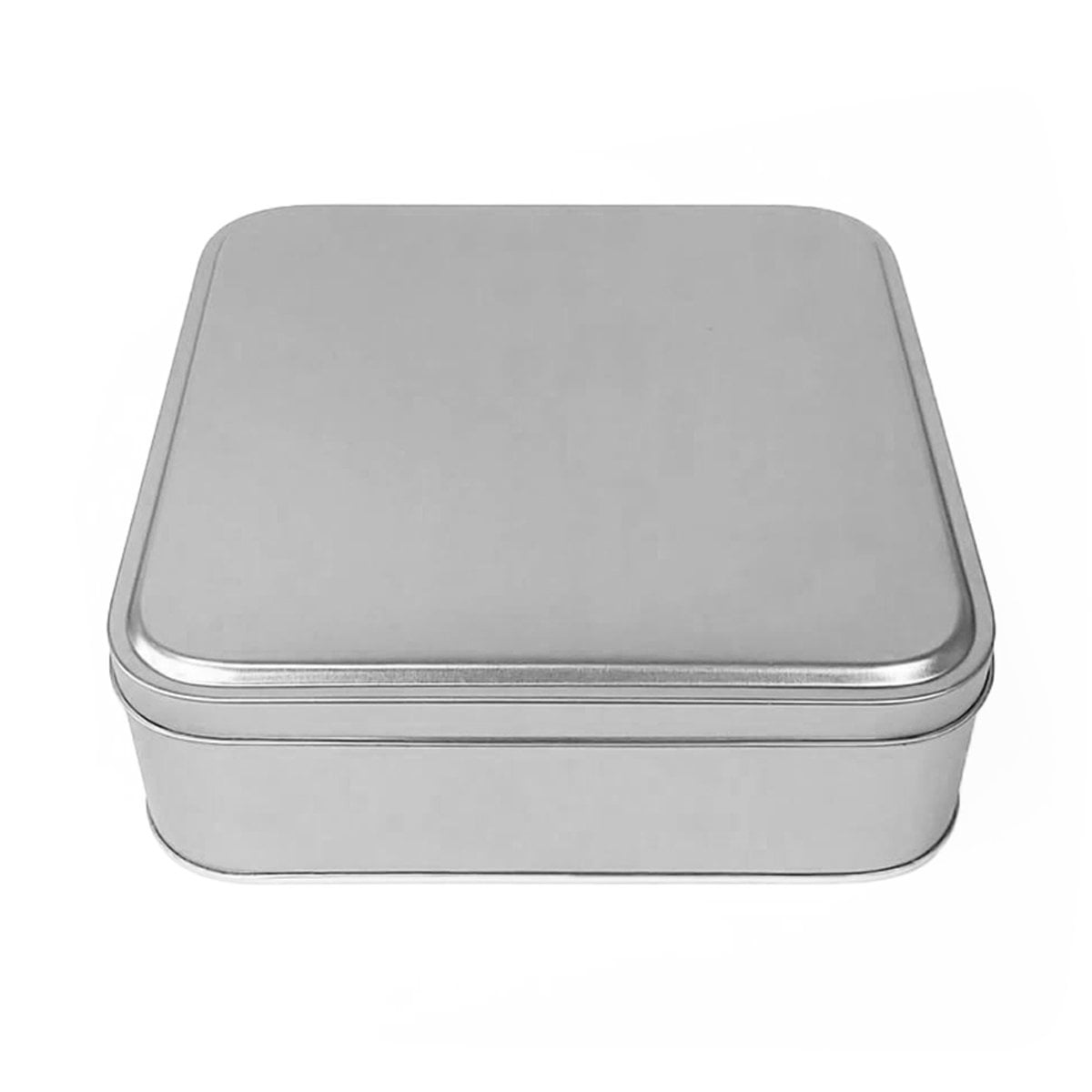 Metal Madlen Çikolata Kutusu Kare Gümüş - 500gr