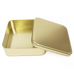 Metal Madlen Çikolata Kutusu Kare Altın - 1000gr