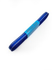 Altın Şeritli Saten Kurdele 1cm Saks Mavisi