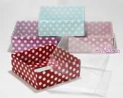Puantiyeli Asetat Kapaklı Karton Kutu (8x8x3)