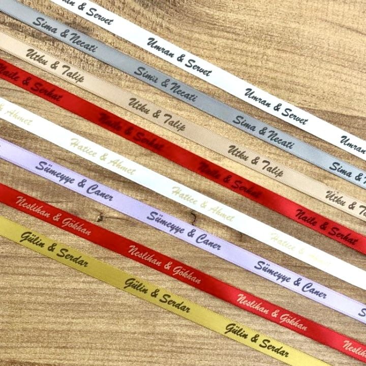 Baskılı 1cm Saten Kurdele