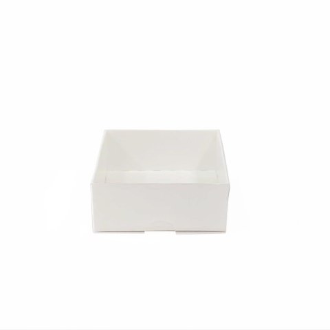 8x8x3 Asetat Kapaklı Karton Kutu - 50 adet Beyaz