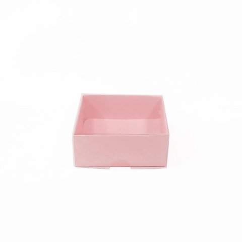 8x8x3 Asetat Kapaklı Karton Kutu - 50 adet Pembe