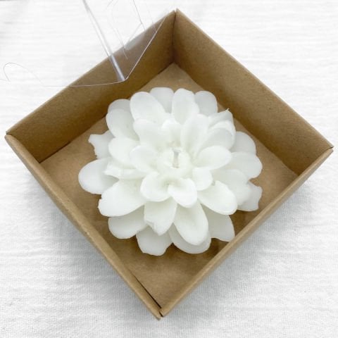 Lotus Kutulu Çiçek Mum (12 adet) Kırmızı - Beyaz Kutu