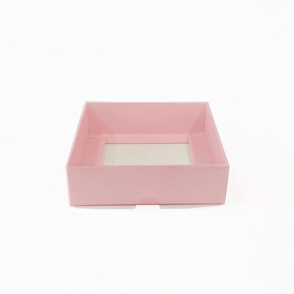 10x10x3 Asetat Kapaklı Karton Kutu - 50 adet Pembe