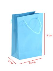 11x 5 x 17 İp Saplı Kağıt Çanta (25 adet) Mavi