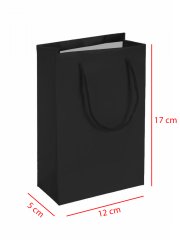 11x 5 x 17 İp Saplı Kağıt Çanta (25 adet) Siyah