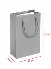 11x 5 x 17 İp Saplı Kağıt Çanta (25 adet) Gümüş
