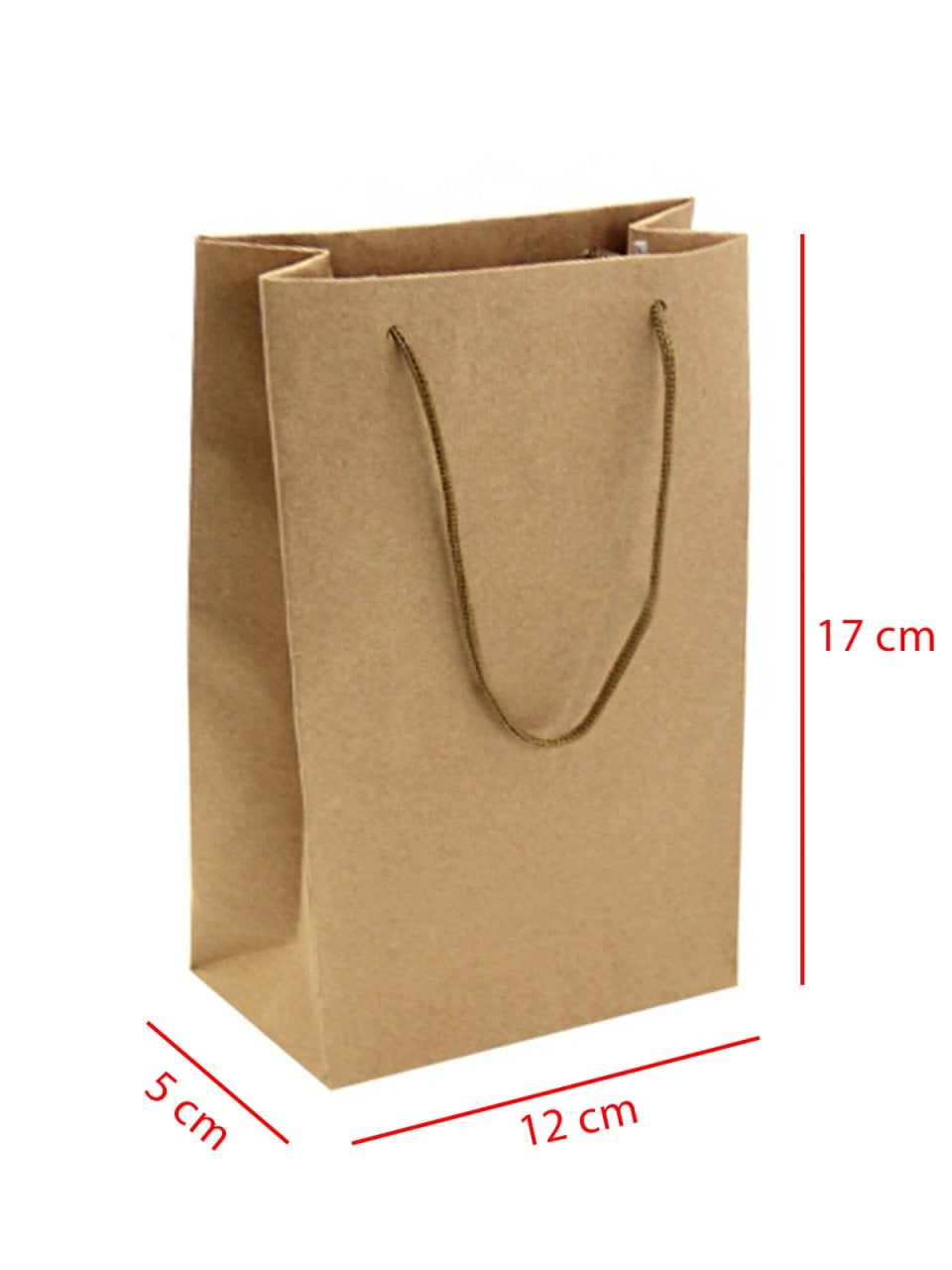 11x 5 x 17 İp Saplı Kağıt Çanta (25 adet) Kraft