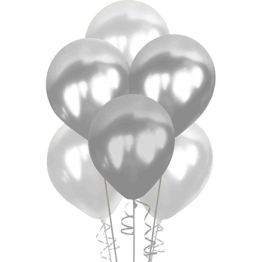 Metalik Balon 30cm (100 adet) Gümüş