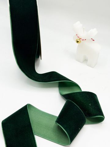 5 cm  Kadife Kurdele  (5metre) Zümrüt Yeşili