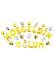 Hoş geldin Oğlum' Yazılı Set Balon  - Altın
