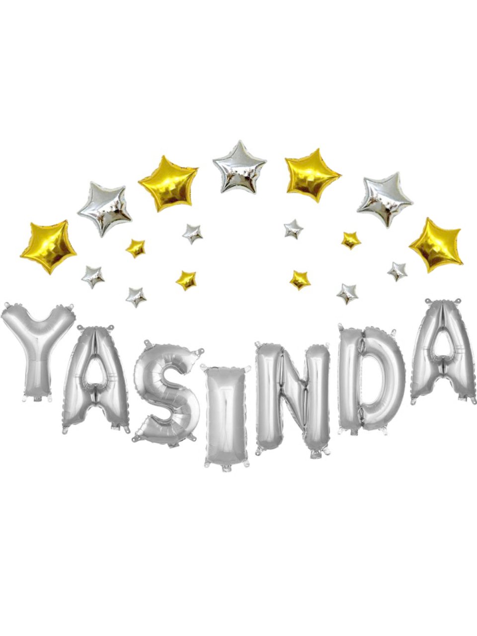 Yaşında' Yazılı Set Balon  - Gümüş
