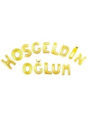 Hoş geldin Oğlum' Yazılı Set Balon  - Altın