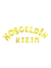 'Hoş Geldin Kızım' Yazılı Set Balon  - Altın