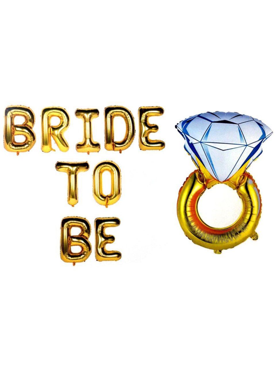 Bride To Be' Yazılı Yüzüklü Set Balon  - Altın