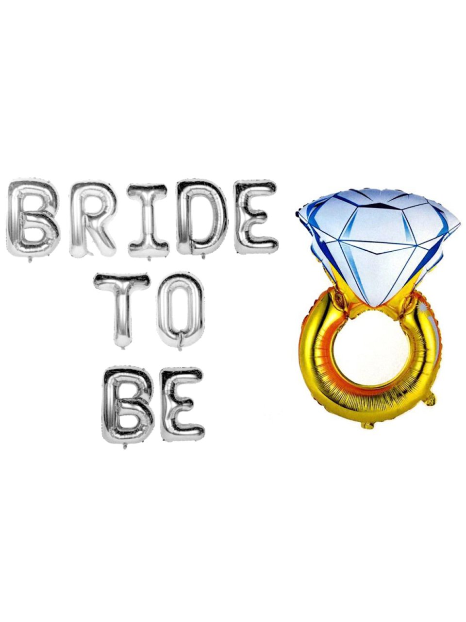 Bride To Be' Yazılı Yüzüklü Set Balon  - Gümüş