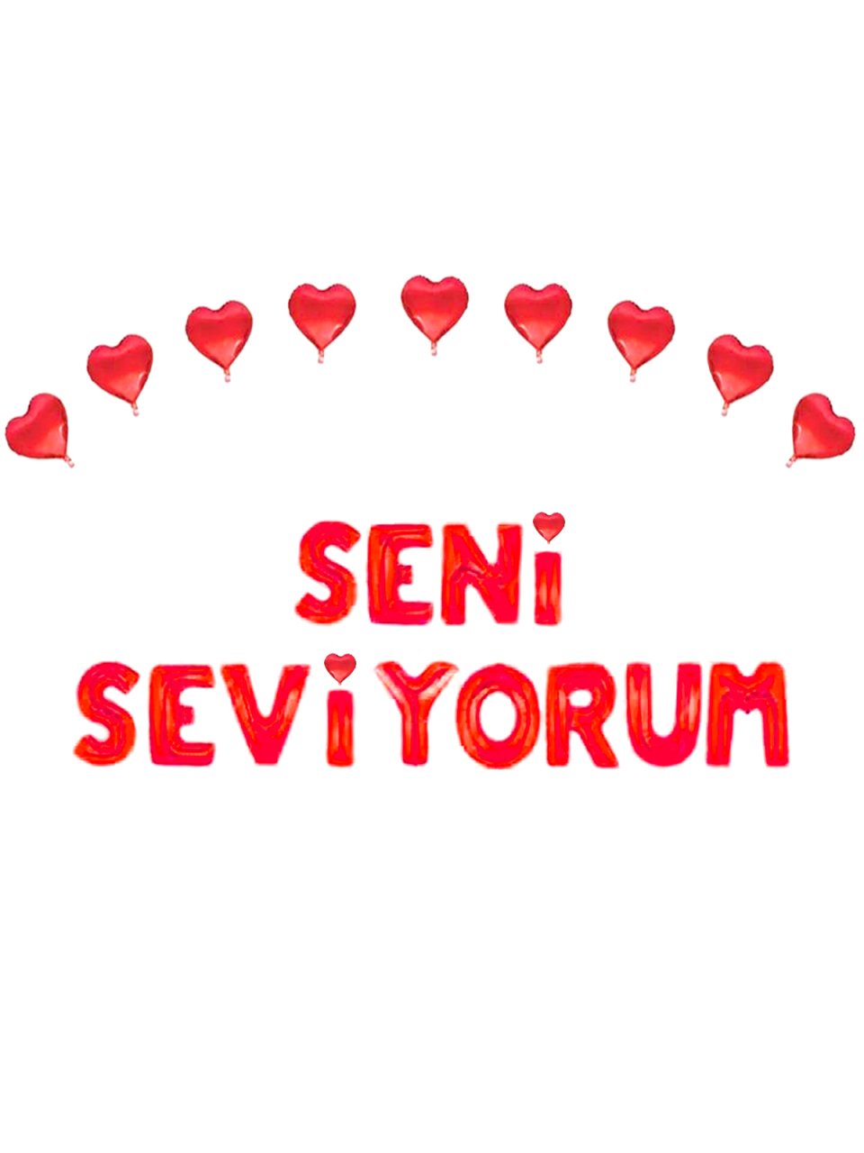 'Seni Seviyorum' Yazılı Set Balon