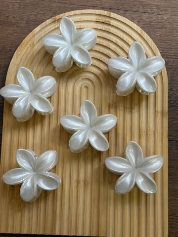 Sedefli Beyaz Lotus Toka 8cm (12adet)