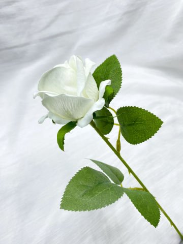 Yapay Kadife Gül (10 adet) Beyaz