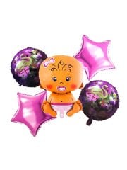 5'li Bebek Set Folyo Balon - Pembe