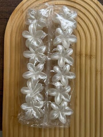 5 Cm Sedefli Beyaz Lotus Toka (12adet )