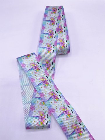 Baskılı Grogren Kurdele (4cm-5 Metre) Unicorn