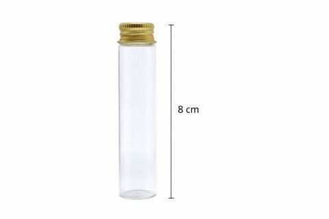 8 cm Gold Kapaklı Cam Şişe