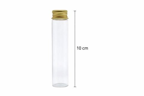 10 cm Gold Kapaklı Cam Şişe