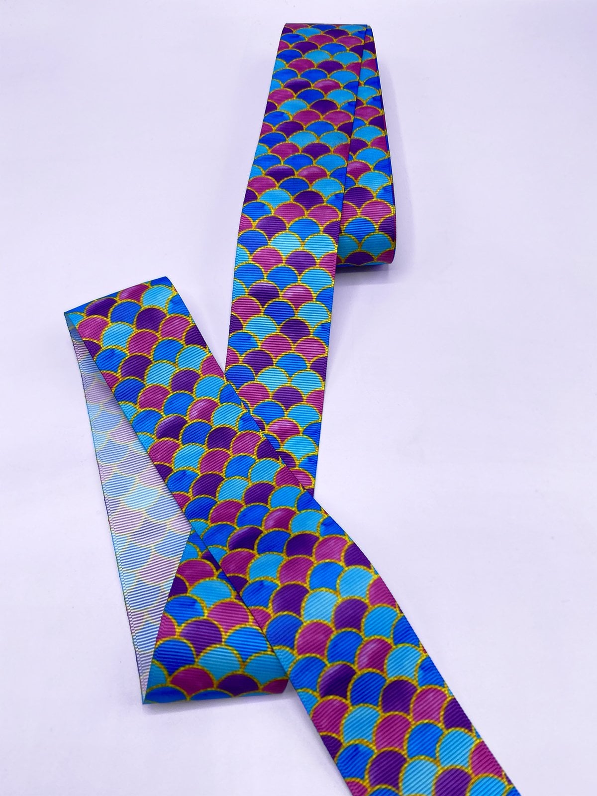 Baskılı Grogren Kurdele (4cm-5 Metre) Mürdüm Deniz Kızı