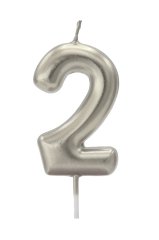 Gümüş Rakam Mum - Büyük 2