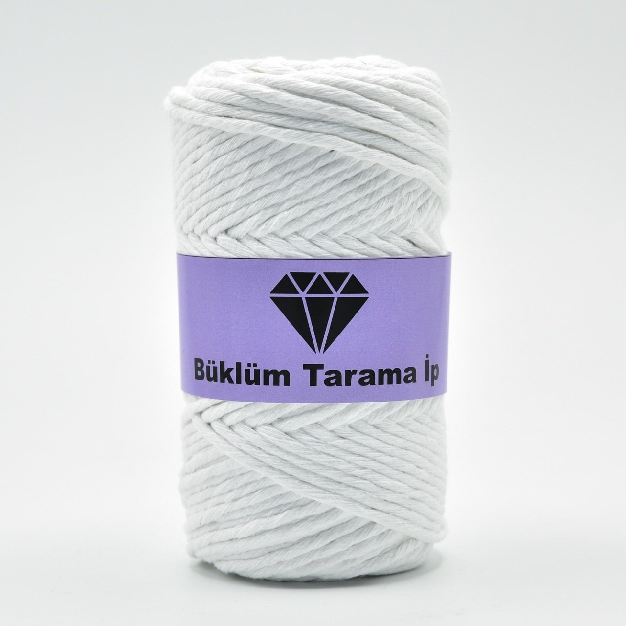 Tek Büküm Makrome İpi (3mm - 250gr) Beyaz