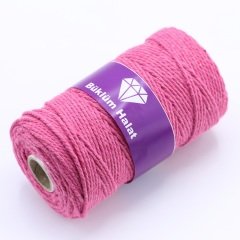 İki Büküm Makrome İpi (3mm - 500gr) Fuşya