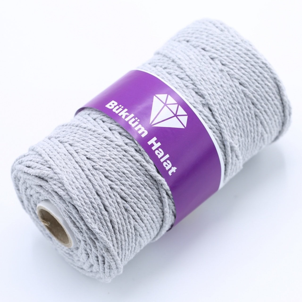 İki Büküm Makrome İpi (3mm - 500gr) Gri