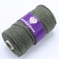 İki Büküm Makrome İpi (3mm - 500gr) Haki