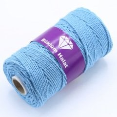 İki Büküm Makrome İpi (3mm - 500gr) Turkuaz