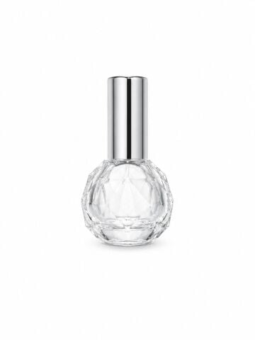 Yuvarlak Kristal  Fısfıs Cam Şişe 10 ml Gümüş