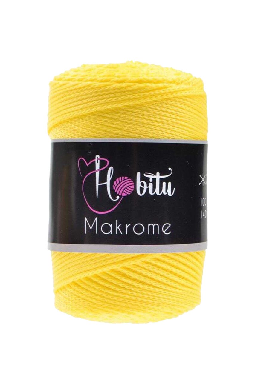 Polyester Makrome El Örgü ipi Sarı