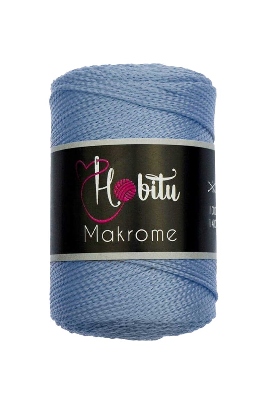 Polyester Makrome El Örgü ipi Mavi