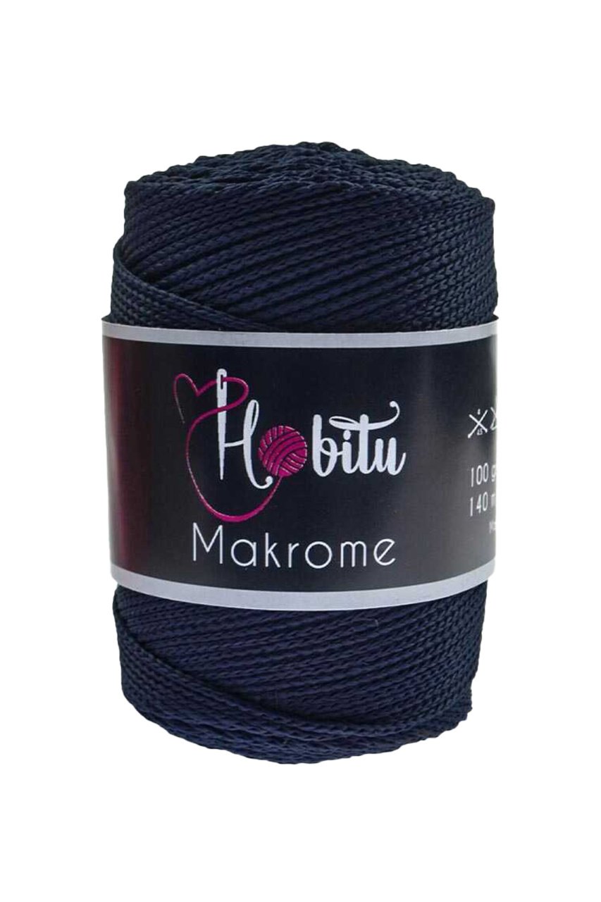 Polyester Makrome El Örgü ipi Koyu Lavicert