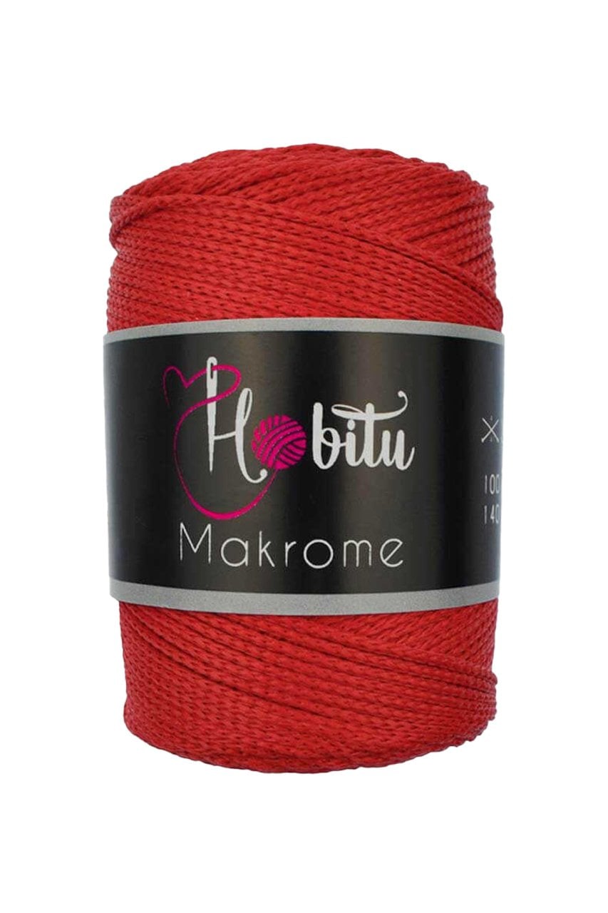 Polyester Makrome El Örgü ipi Kırmızı