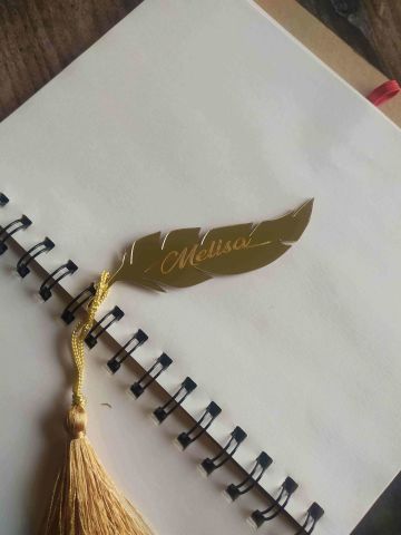 Tüy Desen Kitap Ayracı Pleksi 15x5cm