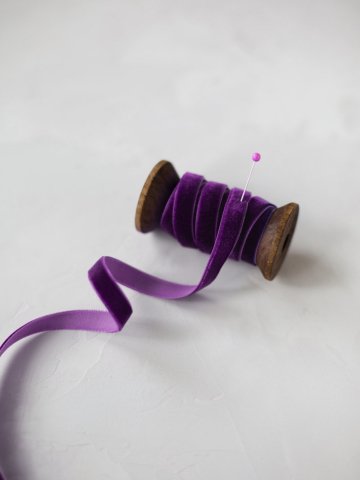 1cm Kadife Kurdele - 5m Mürdüm