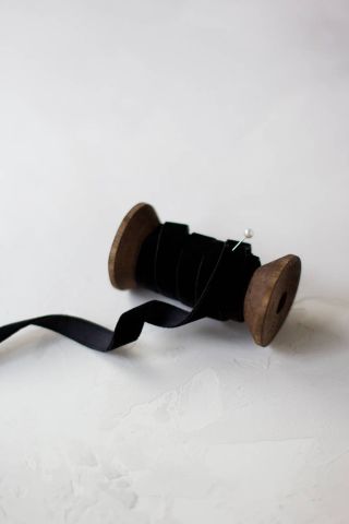1cm Kadife Kurdele - 5m Siyah