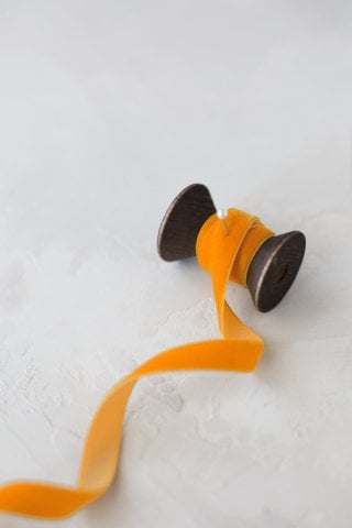 1cm Kadife Kurdele - 5m Turuncu