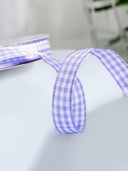 1 cm Ekose Kurdele Lila