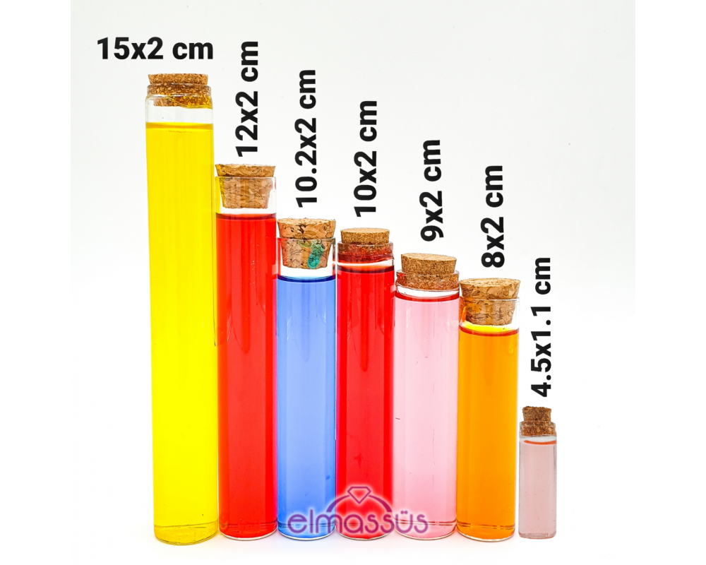 Mantar Tıpalı Deney Tüpü 4.5x1.1cm